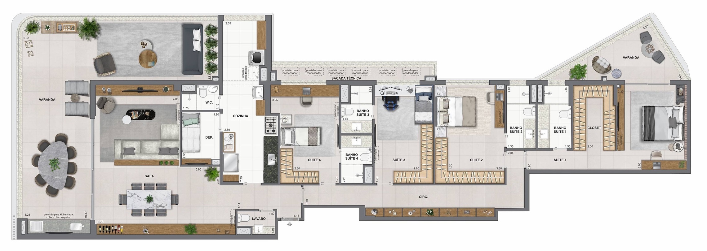 Planta 16 - 4 dorm 260,94m²