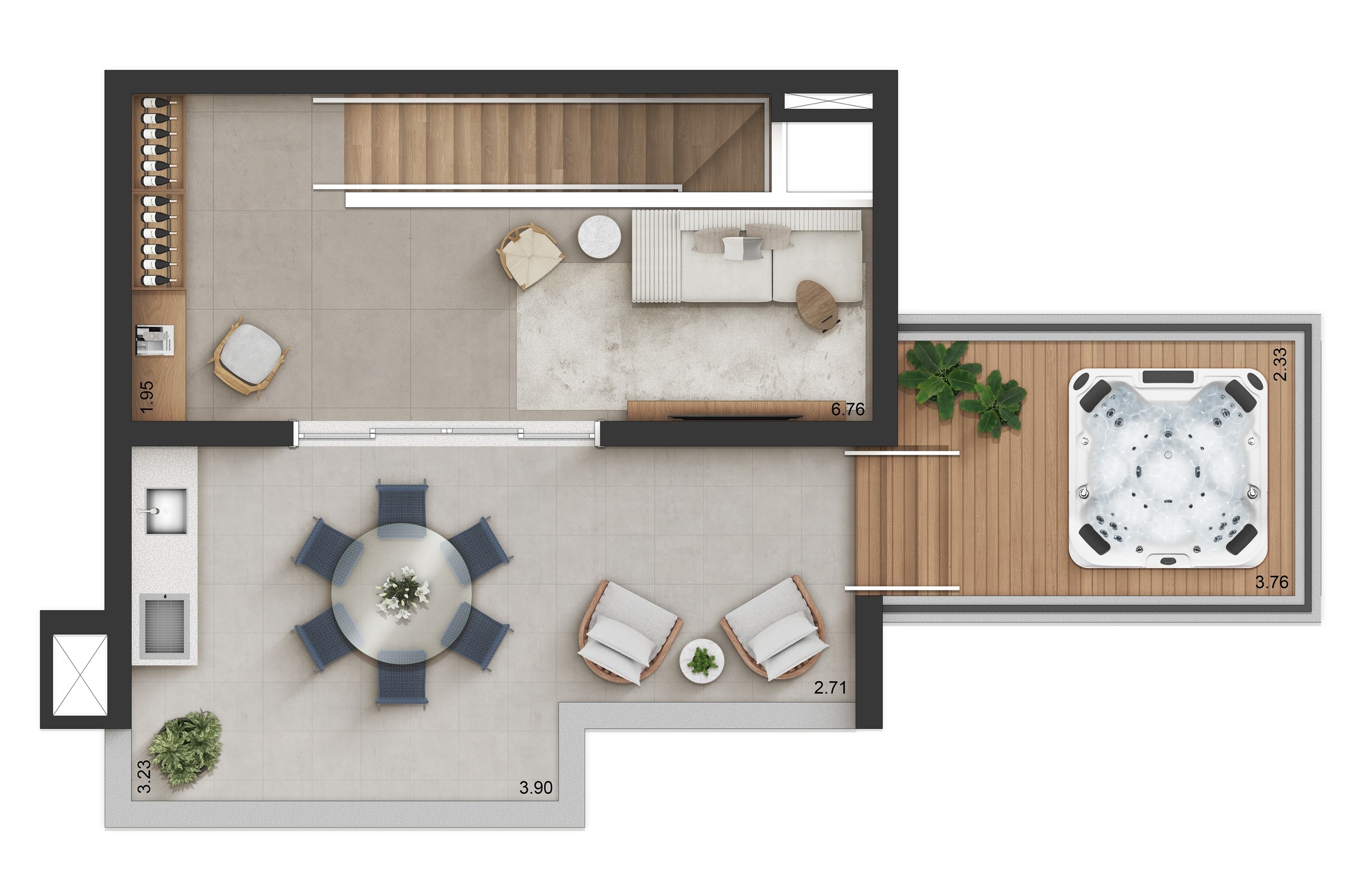 Planta 06 - 2 dorm 116m² - cobertura duplex - superior
