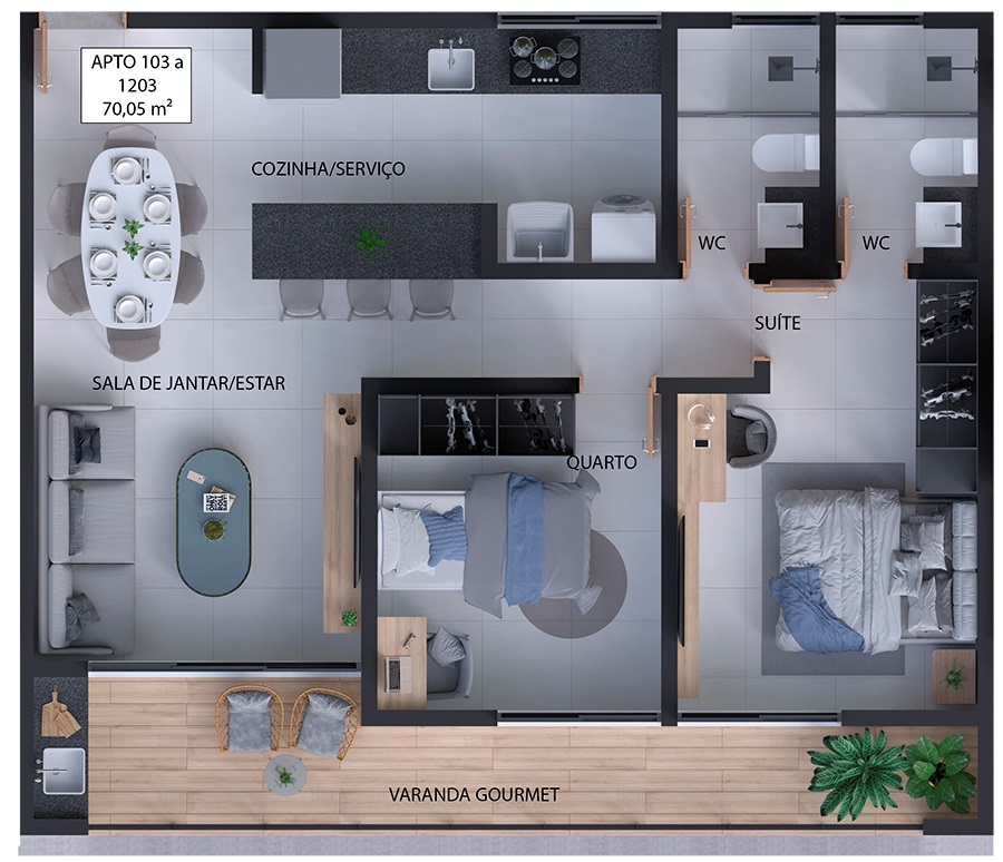 Apartamento, 2 quartos, 59 m² - Foto 13