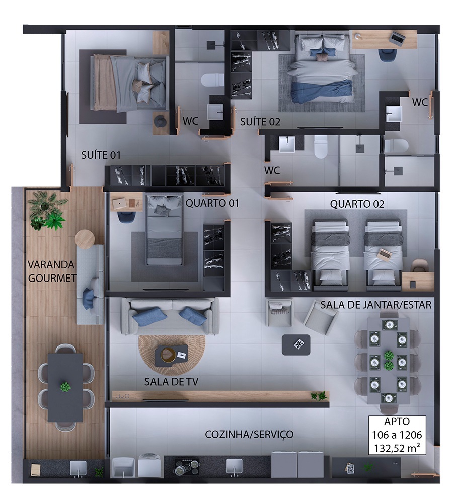 Apartamento, 2 quartos, 59 m² - Foto 19