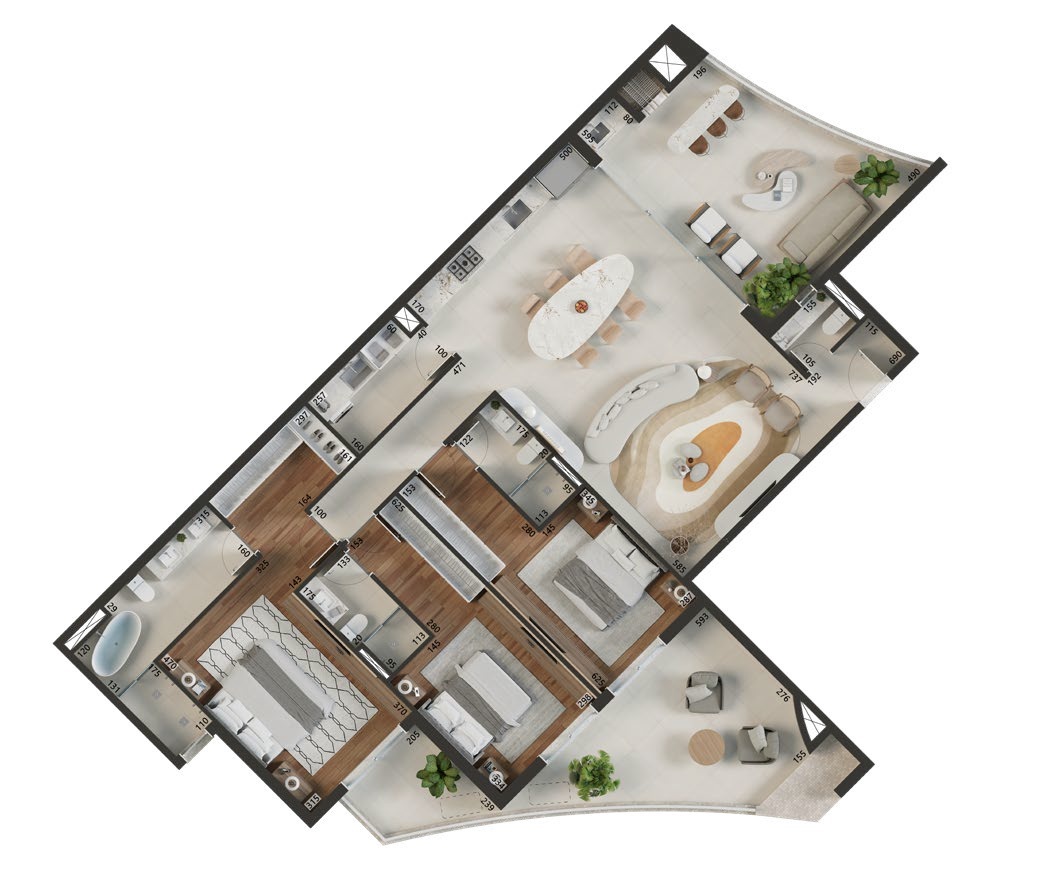 Planta 01 - 3 dorm 186m²