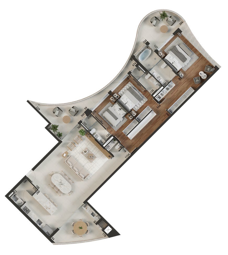 Planta 02 - 3 dorm 200m²