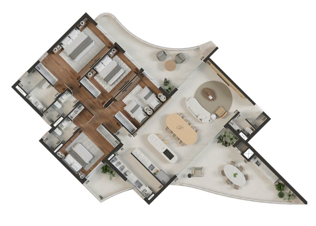 Planta 03 - 4 dorm 206m²