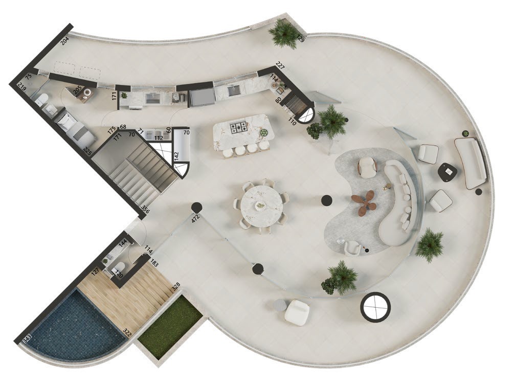 Planta 12 - 5 dorm 364m² - cobertura duplex - superior