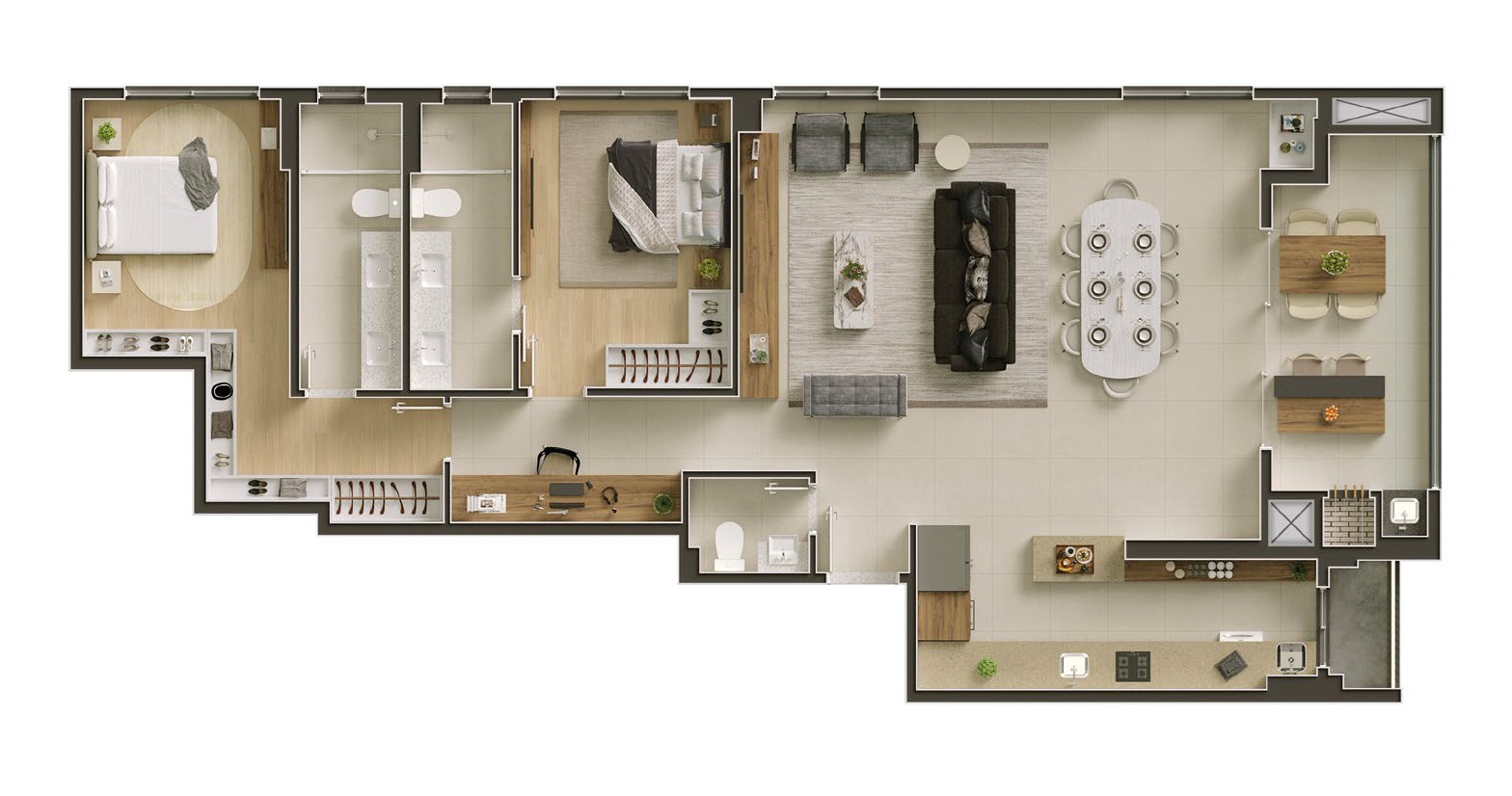 Planta 09 - 2 dorm 131m² - opção