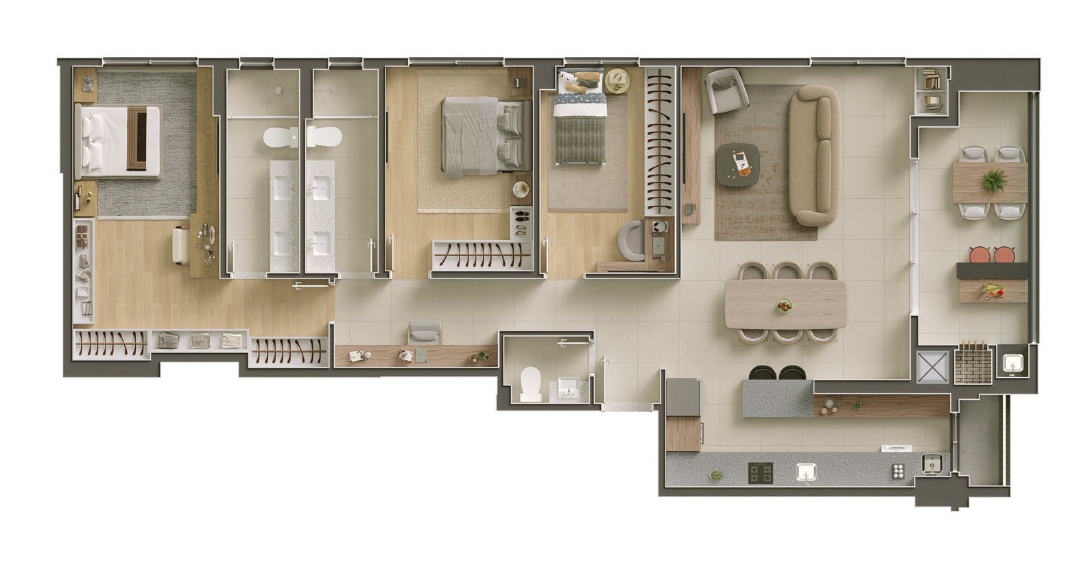 Planta 10 - 3 dorm 135m²