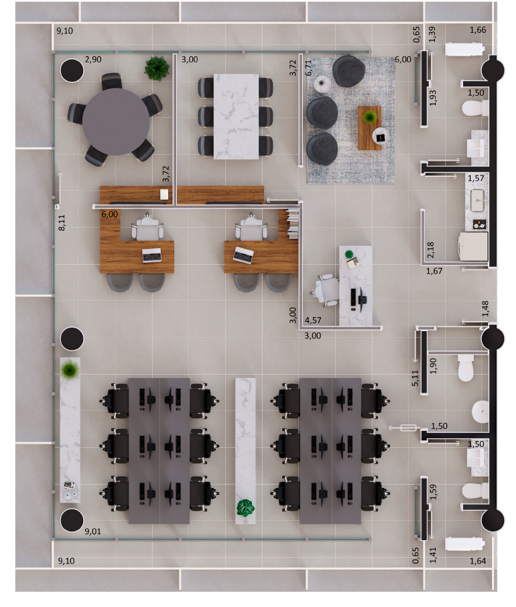 Planta 02 - 140m² - sala