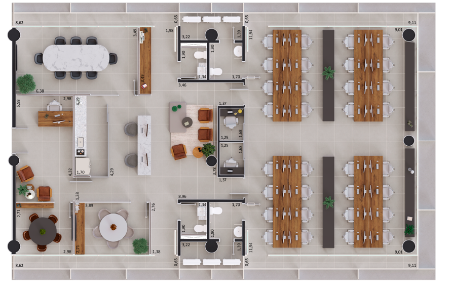 Planta 03 - 277m² - sala