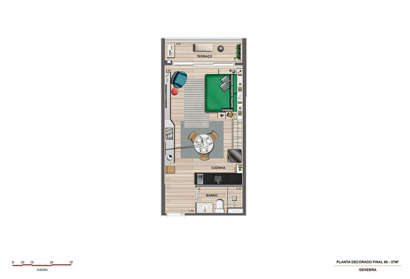 Planta 01 - 1 dorm 37m2 - studio Planta 01 - 1 dorm 37m2 - studio