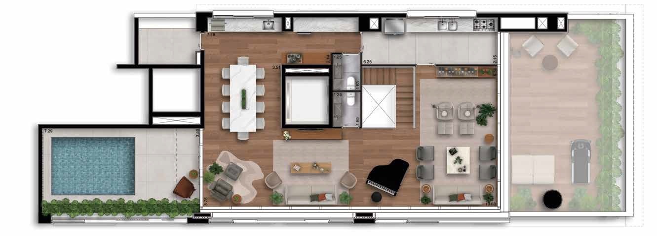 Planta 09 - 4 dorm 337m² - cobertura duplex - superior