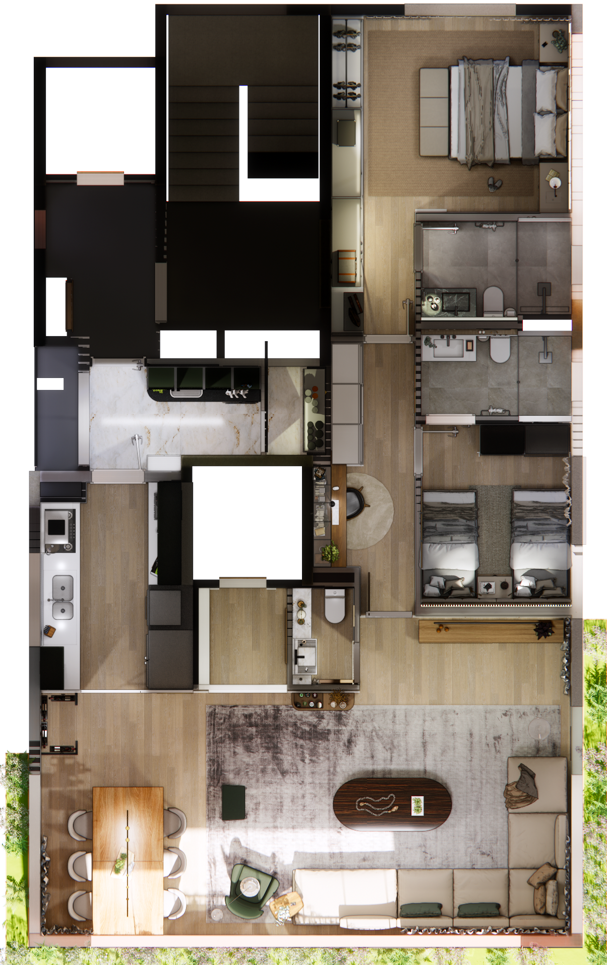 Planta 01 - 2 dorm 125,44m²