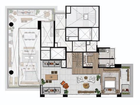 Planta 05 - 4 dorm 327m² - duplex superior