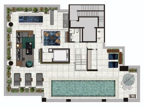 Planta 07 - 3 dorm 465m² - duplex superior