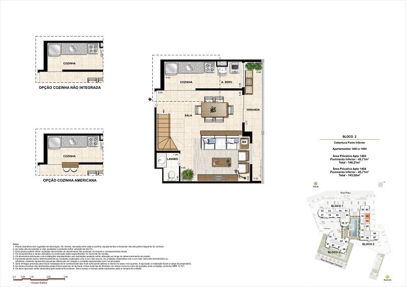 Planta 06 - 2 dorm 143 02m² - cobertura