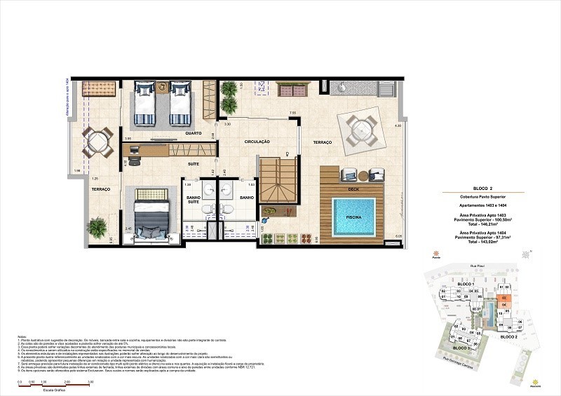 Planta 07 - 2 dorm 143 02m² - cobertura