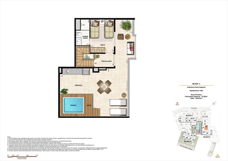 Planta 09 - 2 dorm 125 67m² - cobertura