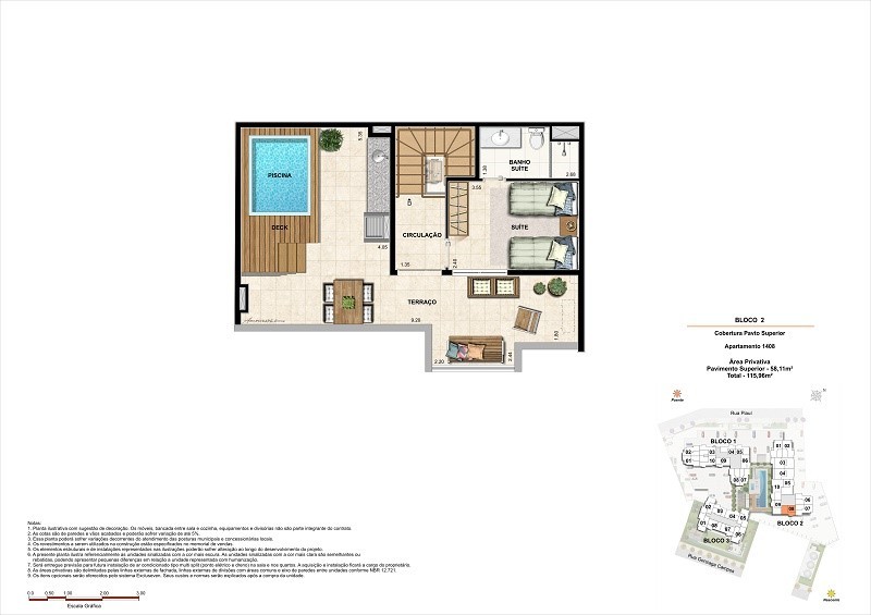 Planta 11 - 2 dorm 115 96m² - cobertura