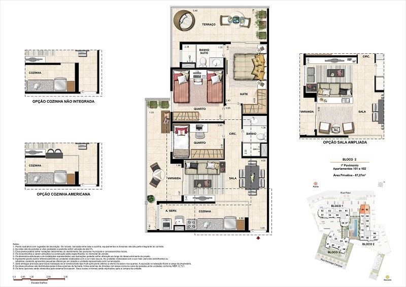 Planta 12 - 3 dorm 87 27m² - garden
