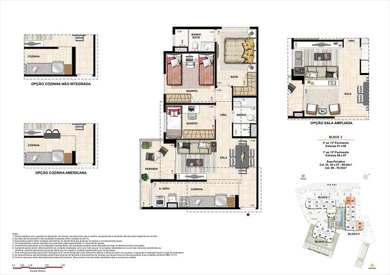 Planta 14 - 3 dorm 69 84m²