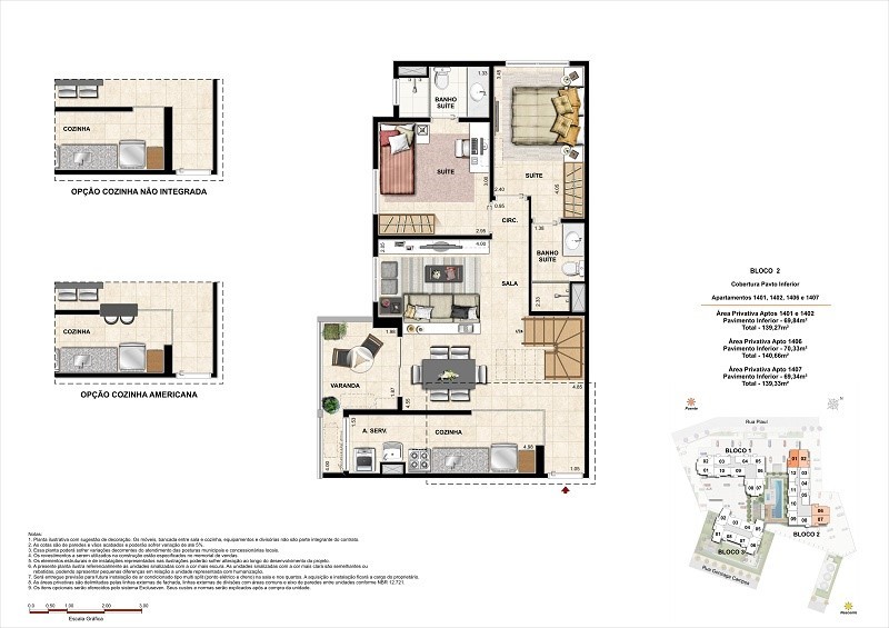 Planta 15 - 3 dorm 139 27m² - cobertura