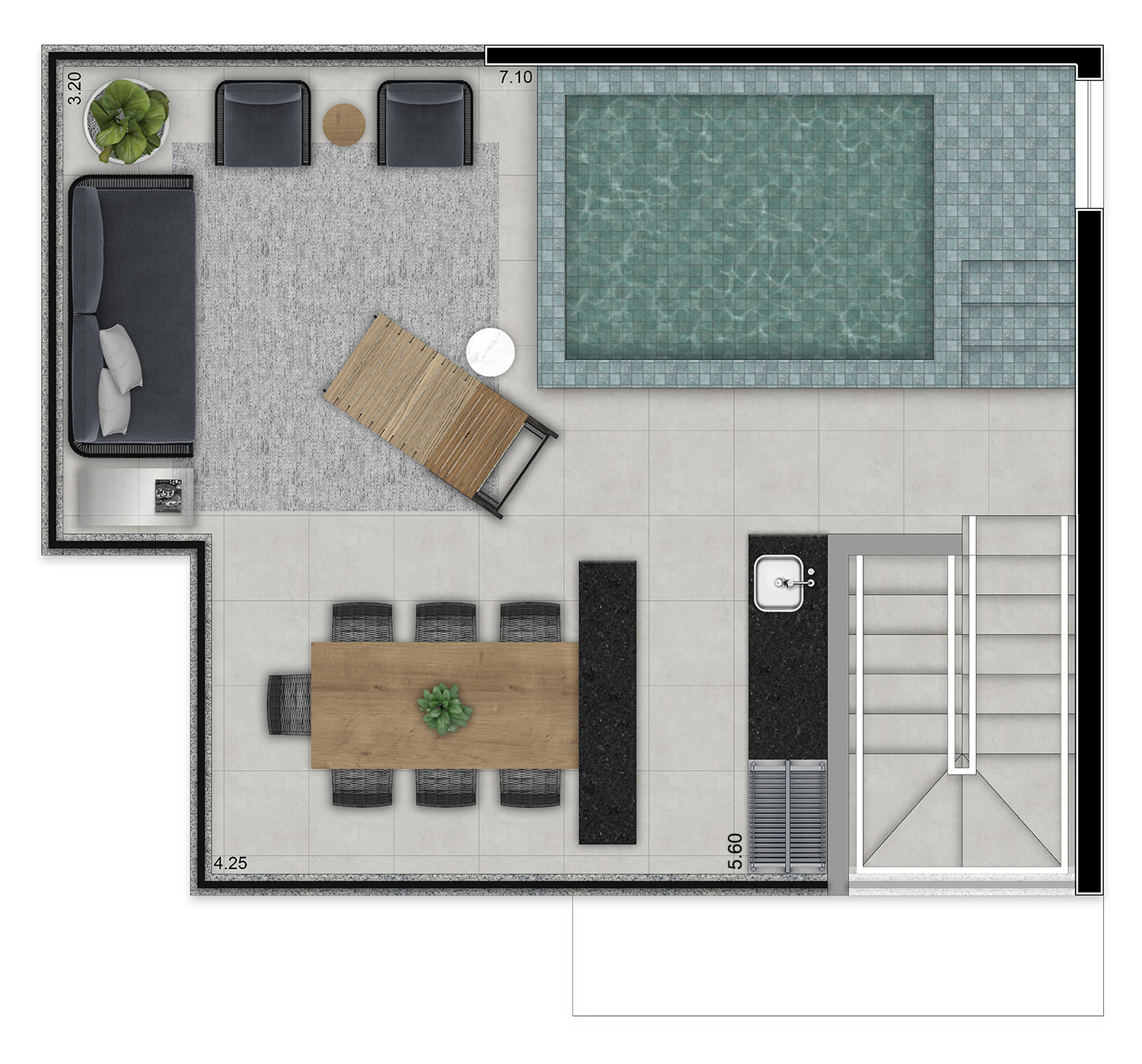 Planta 08 - 1 dorm 86m² - duplex superior