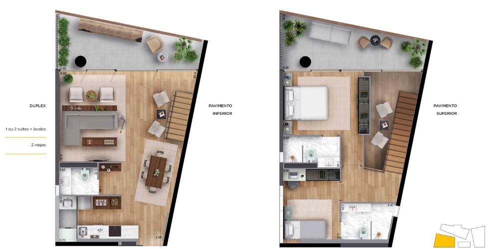 Planta 07 - 2 dorm 118m² - duplex