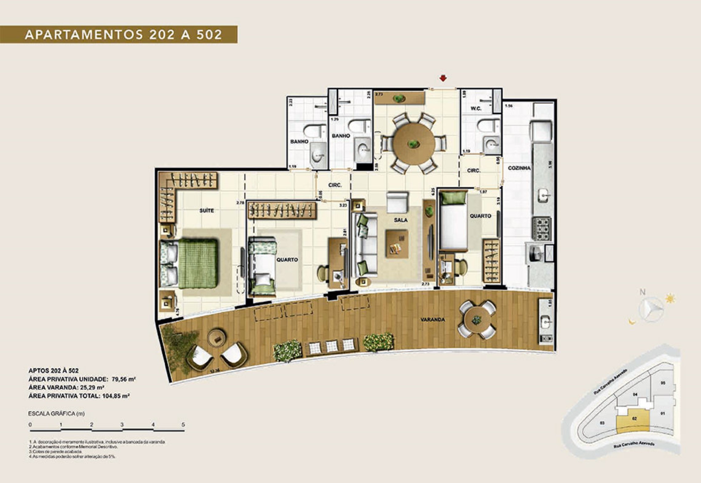 Planta 01 - 2 dorm 104 85m²