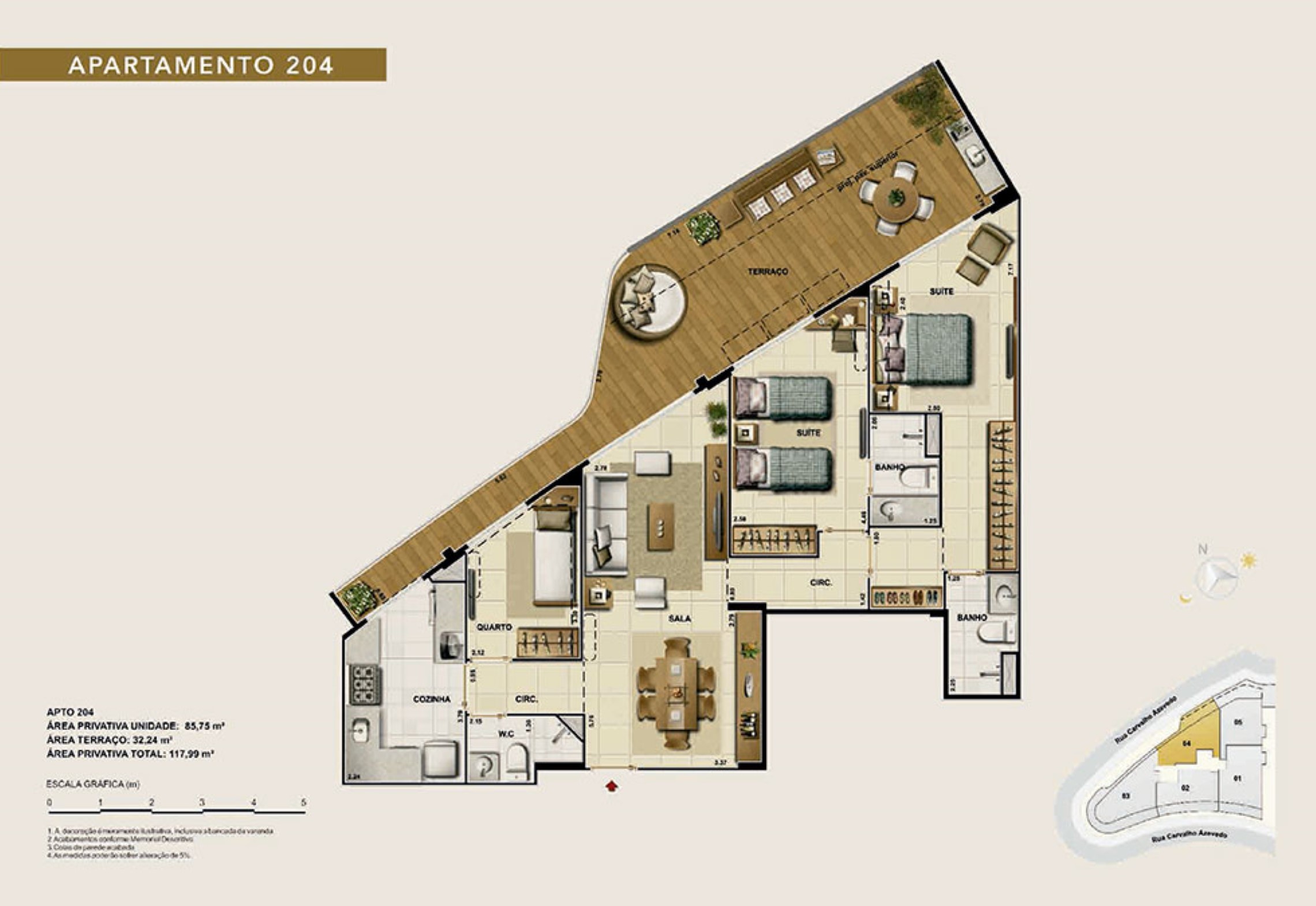 Planta 05 - 2 dorm 117 99m²