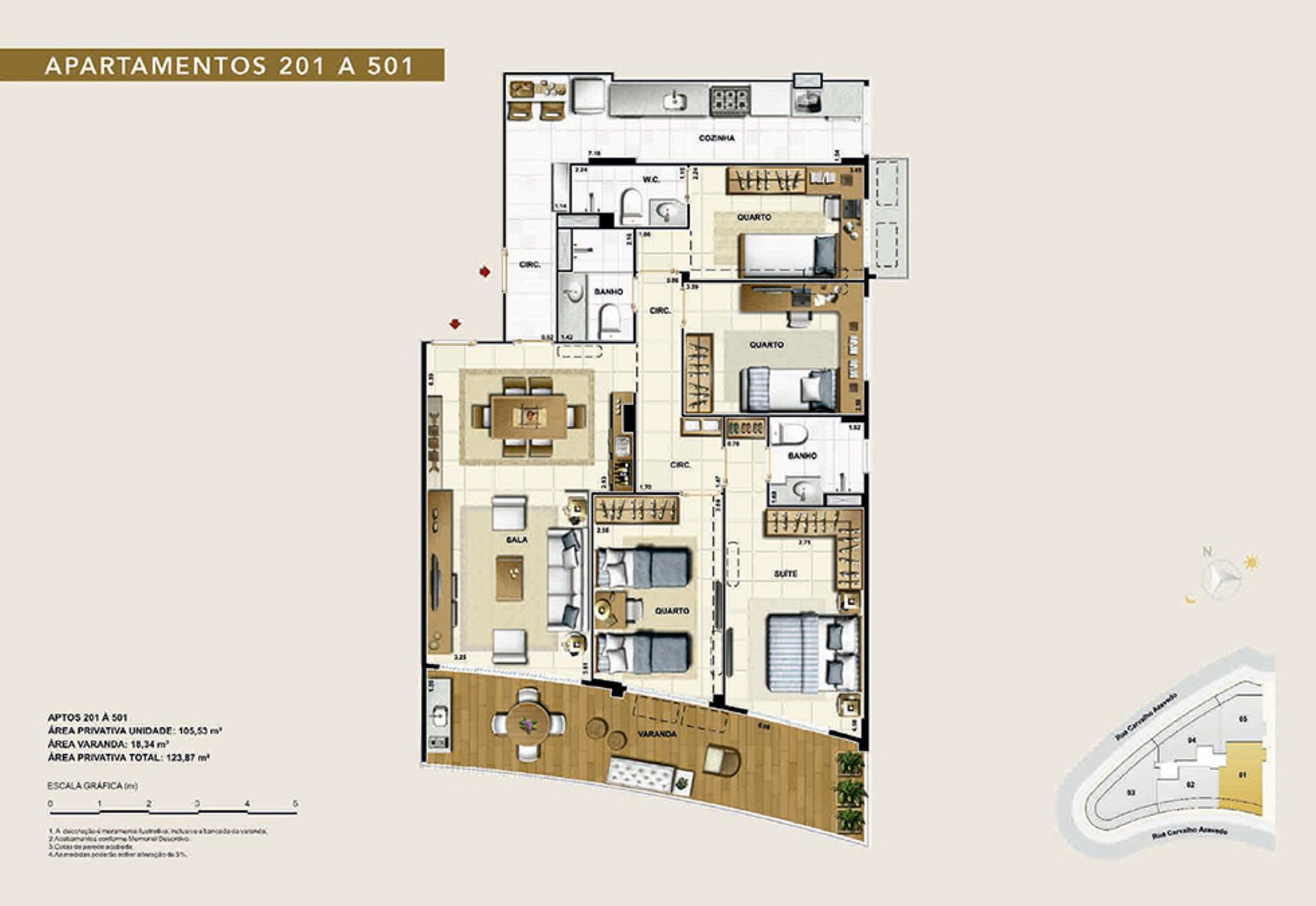 Planta 06 - 3 dorm 123 87m²