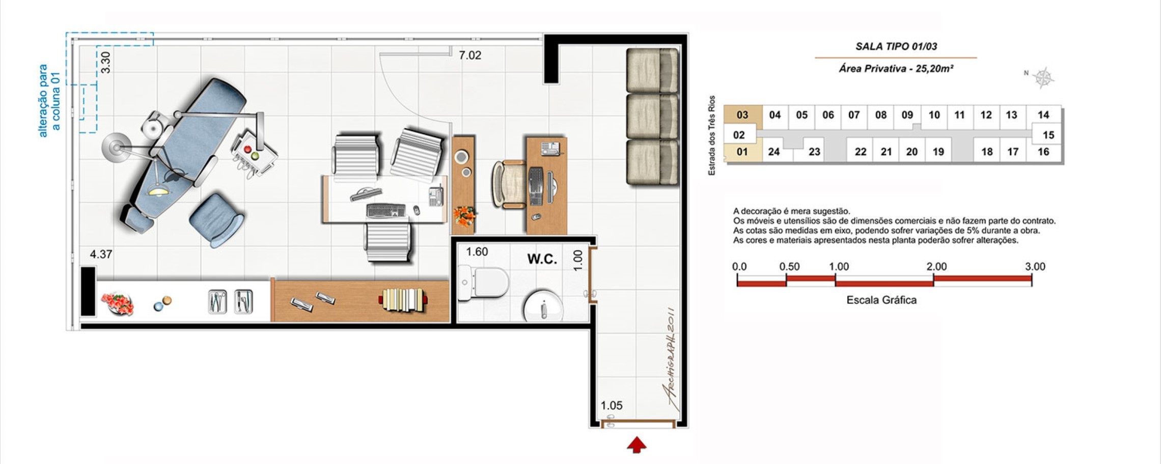 Planta 06 - 25 20m² - sala