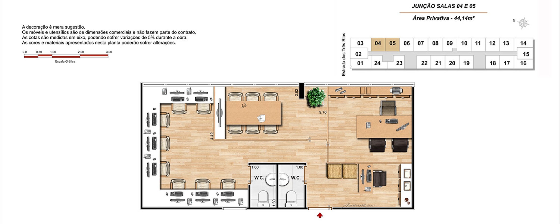 Planta 07 - 44 14m² - sala