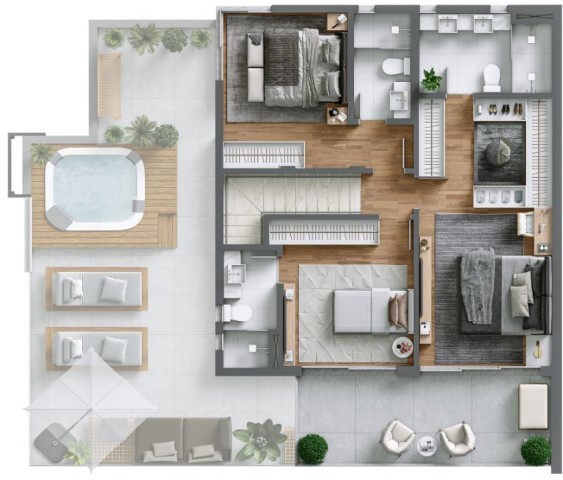 Planta 17 - 3 dorm 196 64m² - cobertura duplex superior