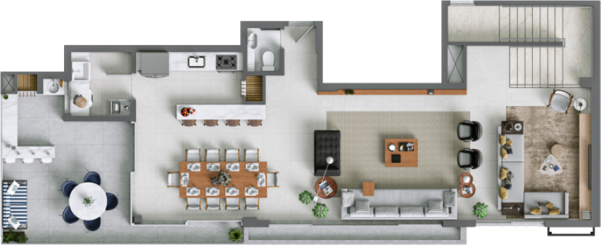 Planta 18 - 3 dorm 214 27m² - cobertura duplex inferior