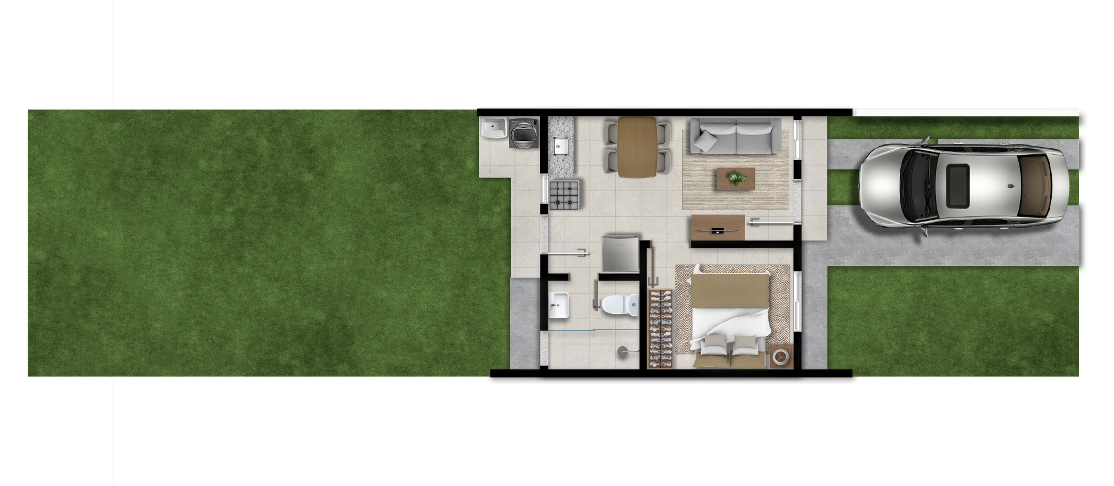 Planta 01 - 1 dorm 31,43m² Planta 01 - 1 dorm 31,43m²