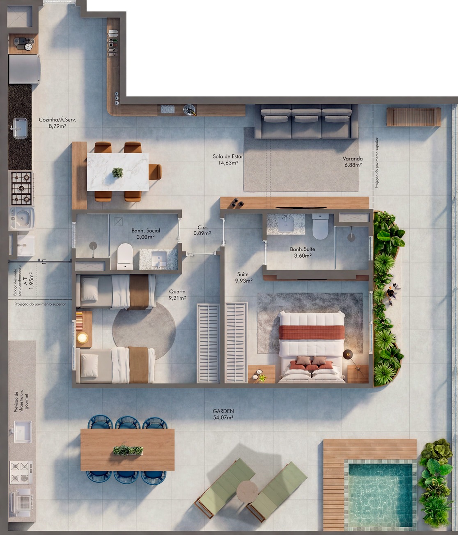 Planta Garden - 115,35 m²