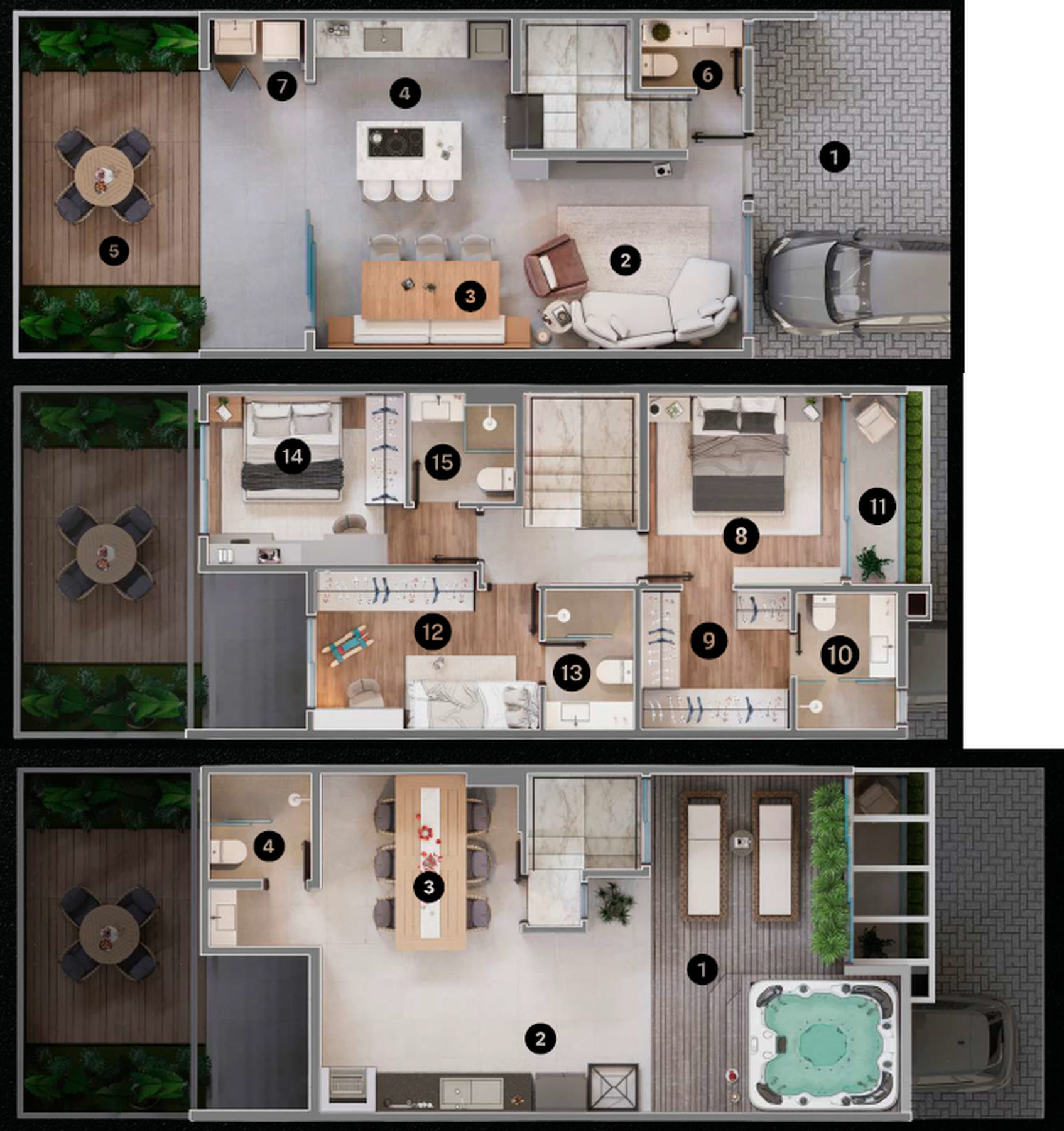 Planta 02 - 3 dorm 200m²