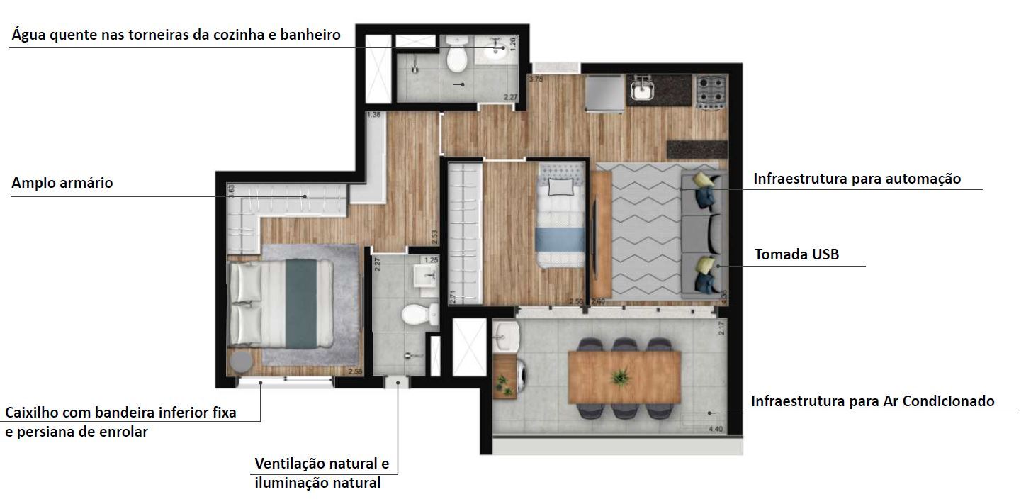 Apartamento, 2 quartos, 58 m² - Foto 8