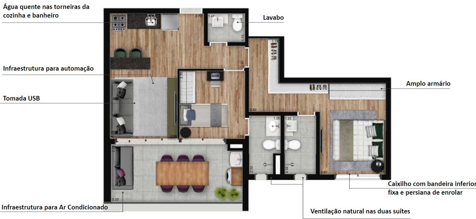 Apartamento, 2 quartos, 58 m² - Foto 9