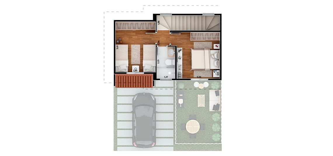 Planta 04 - 2 dorm 104m² - superior