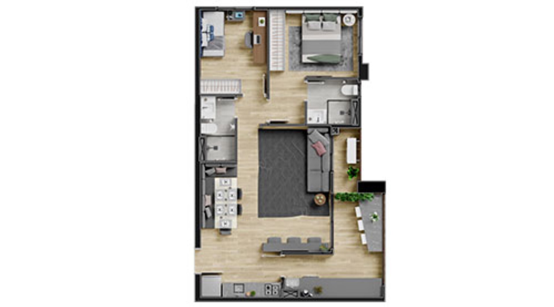 Planta 03 - 2 dorm 66 29m2
