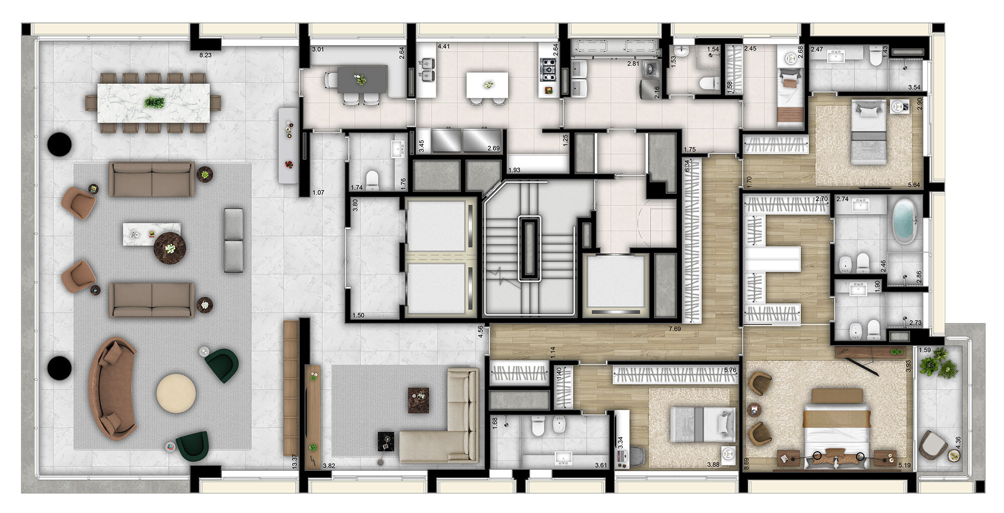 Planta 02 - 3 dorm 353m² - opção