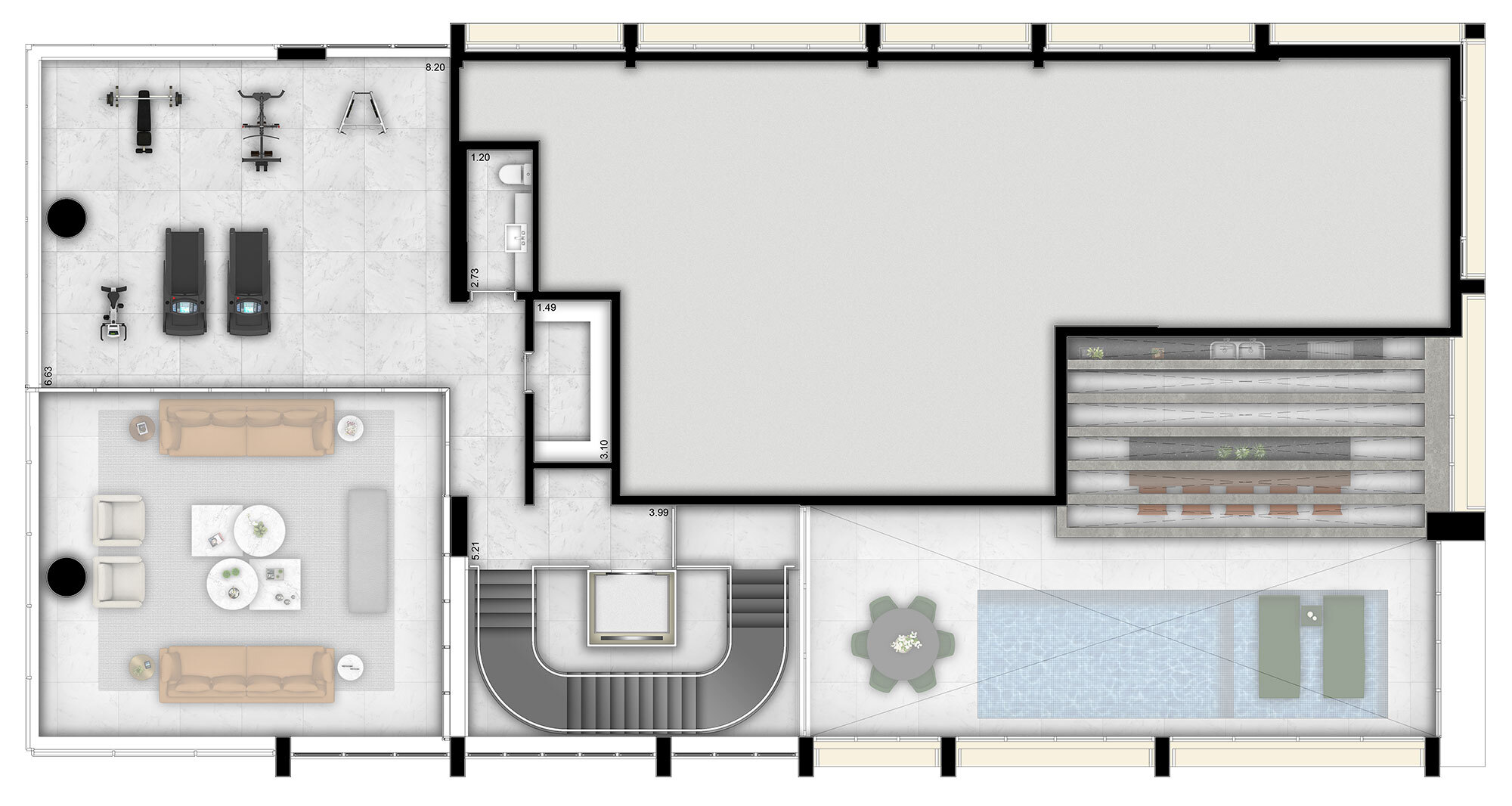 Planta 06 - 4 dorm 771 41m² - cobertura triplex superior