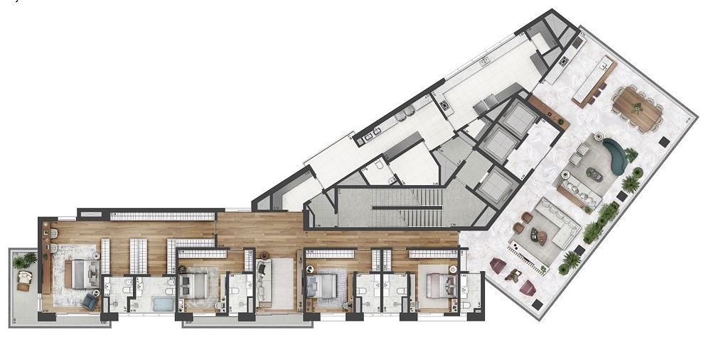 Planta 01 - 4 dorm 472m²