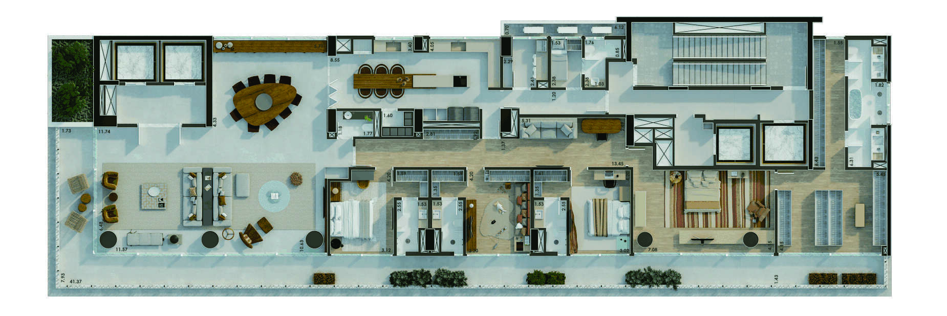 Planta 01 - 4 dorm 479 44m²