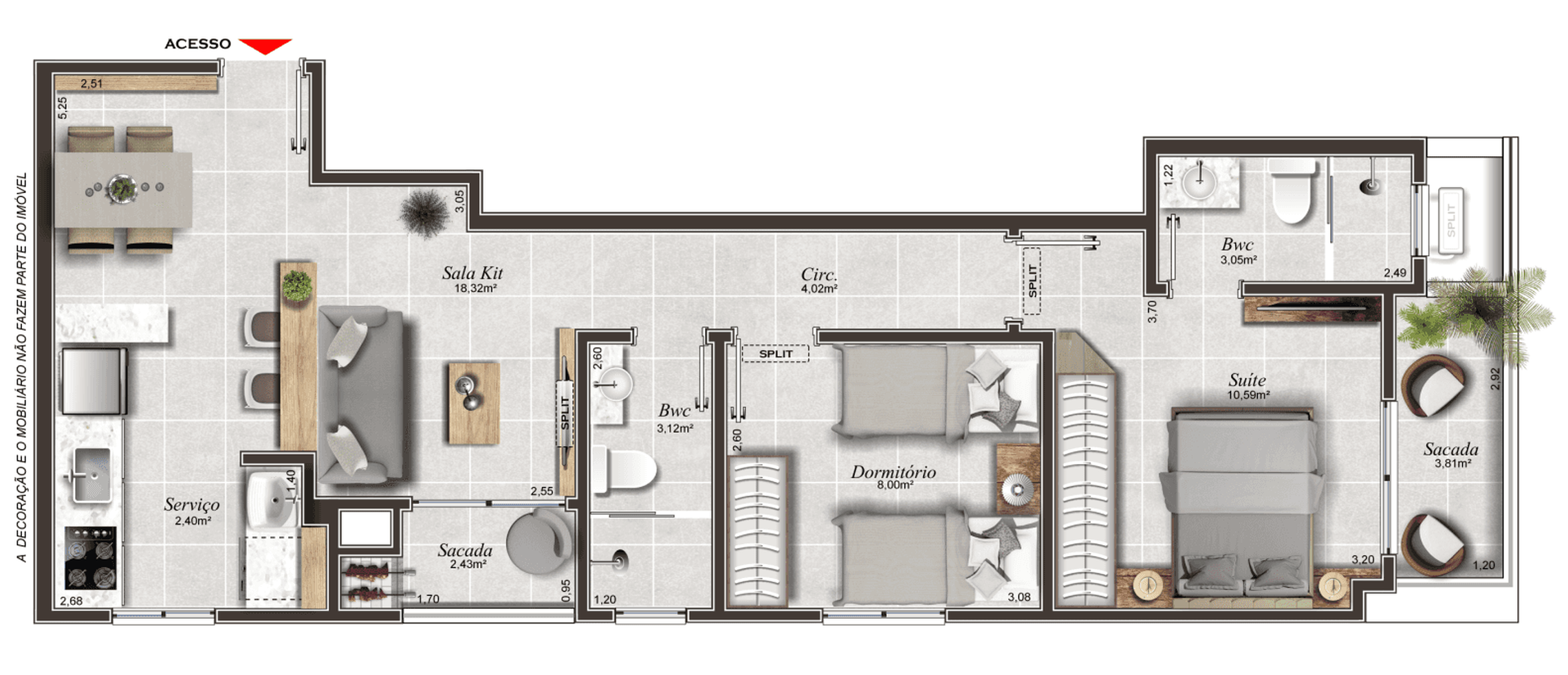 Planta 06 - 2 dorm 64,40m²