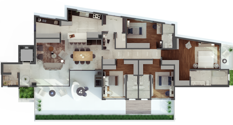 Planta 01 - 4 dorm 239 17m²