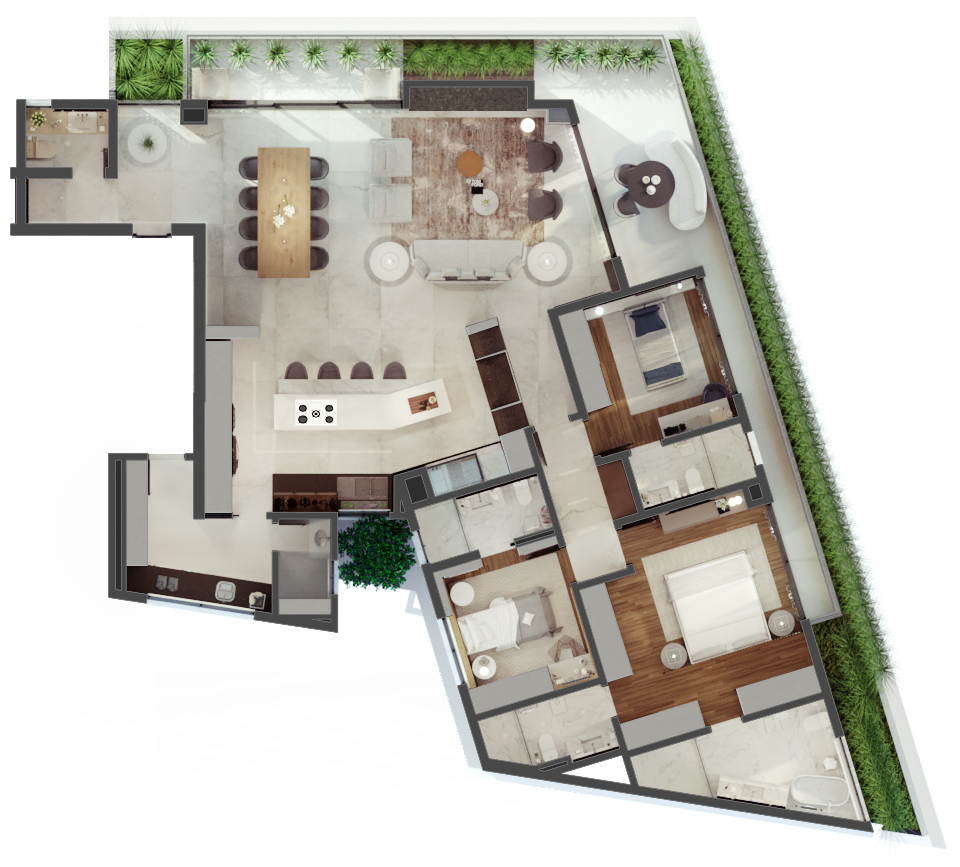 Planta 03 - 3 dorm 246 69m²