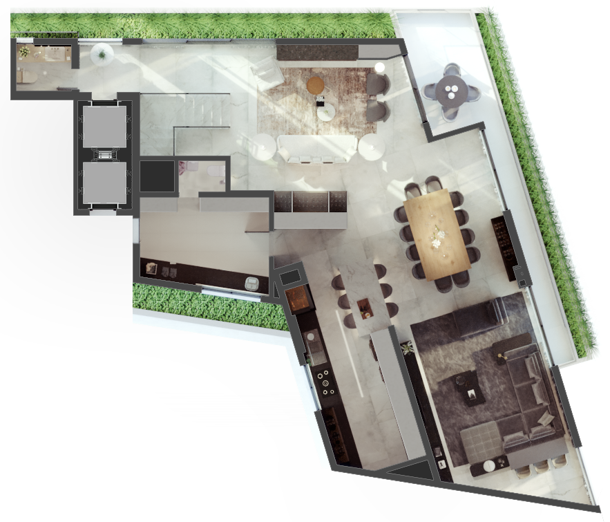 Planta 06 - 4 dorm 309 04m² - duplex inferior