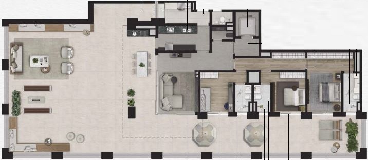 Planta 09 - 3 dorm 348 02m² - garden