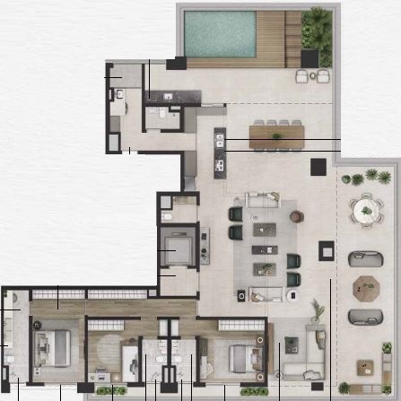 Planta 10- 3 dorm 314m² - cobertura horizontal